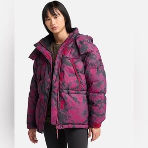 NWT Timberland Women's Pink and Gray Puffer Jacket